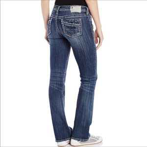 Silver Jeans Co. Aiko Bootcut Woman’s Sz 29 distressed, studded denim Jean